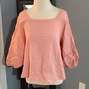 Lauren Conrad square neck puff sleeve top sz L